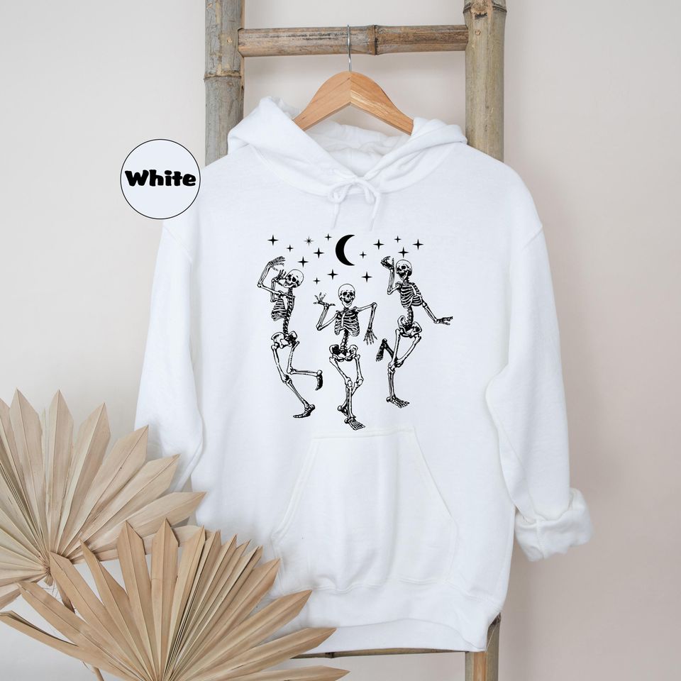 Dancing Skeleton Pumpkin Sweatshirt, Retro Halloween, Dancing Skeleton Halloween, Retro Fall Hoodie, Cute Fall Outfit, Cute Pumpkin Tee