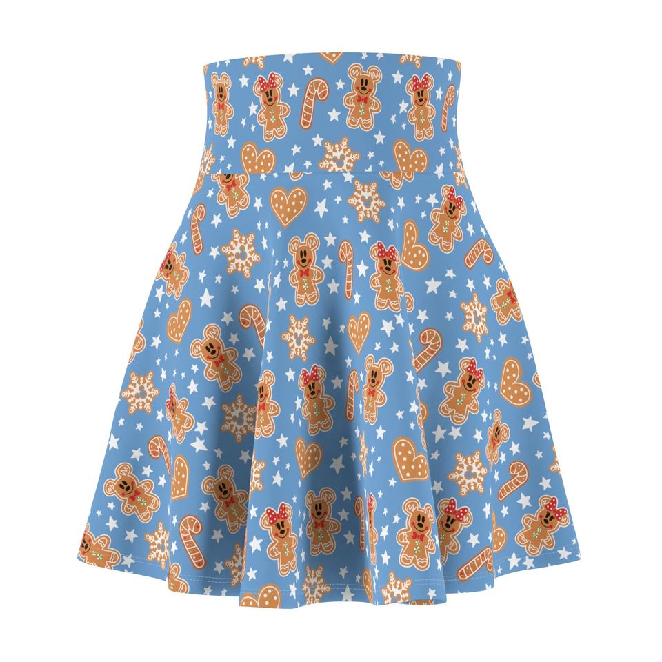 Gingerbread Christmas Party Skirt: High-Rise Polyester Spandex