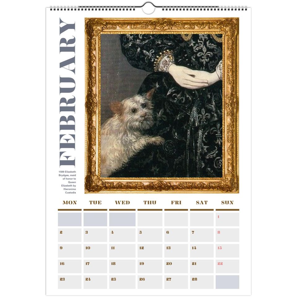 Funny Renaissance Dogs 2026 Wall Calendar