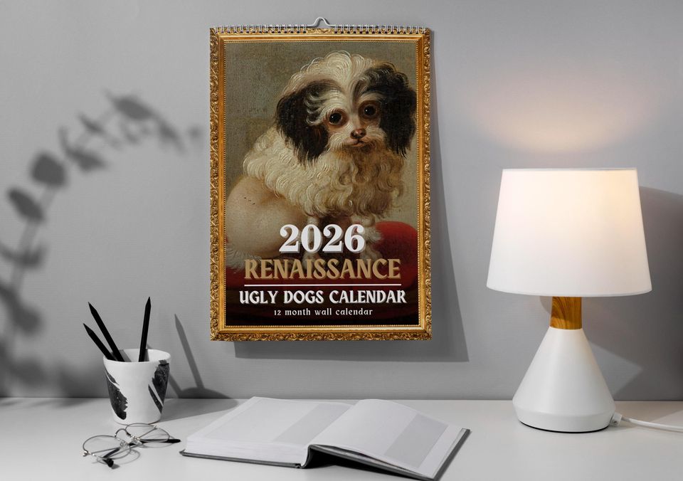 2026 Wall Calendar: Funny Renaissance Dogs