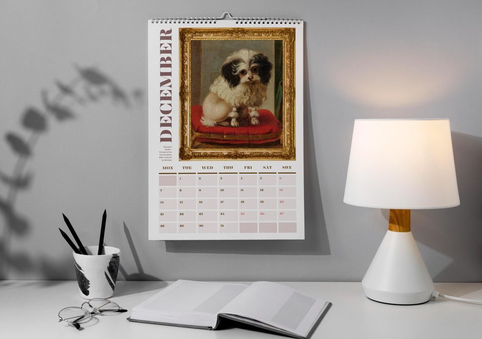 Funny Renaissance Dogs 2026 Wall Calendar
