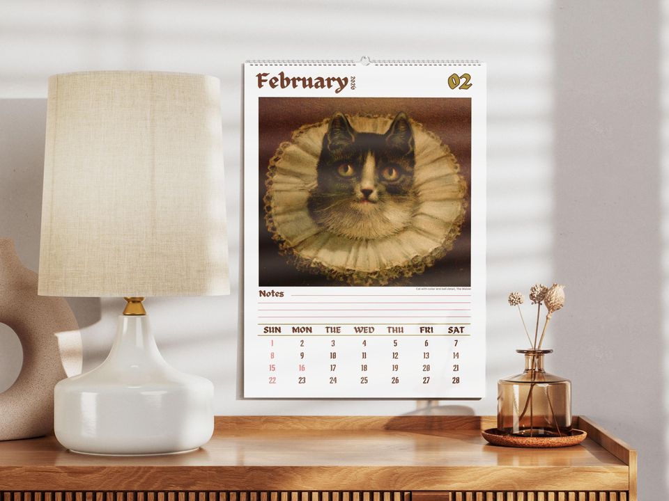 Weird cats in renaissance 2026 Wall Calendar