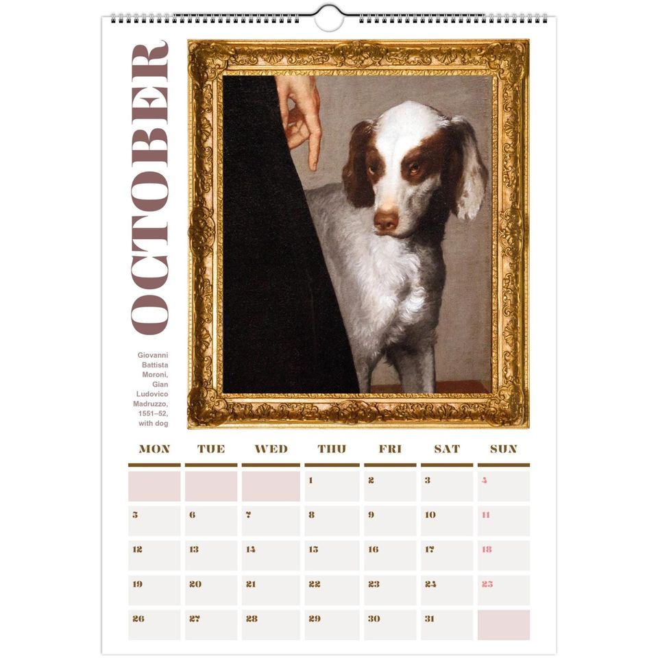 Funny Renaissance Dogs 2026 Wall Calendar