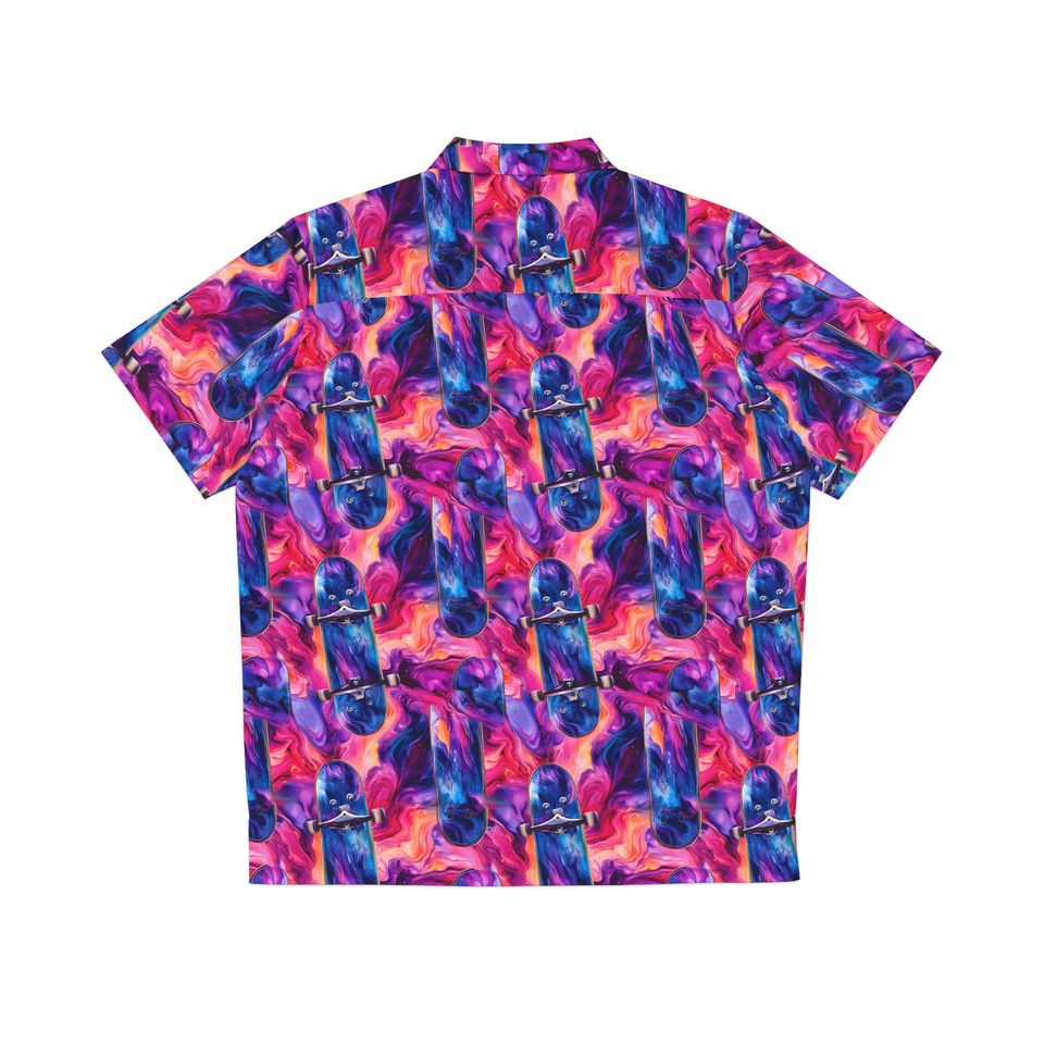 Skateboarding Hawaiian Shirt – Tropical Aloha Top for Men’s Casual Summer Wear
