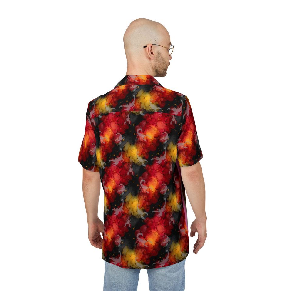 Scorpion Hawaiian Shirt Forestcore Nature Button Down for Scorpio Lovers