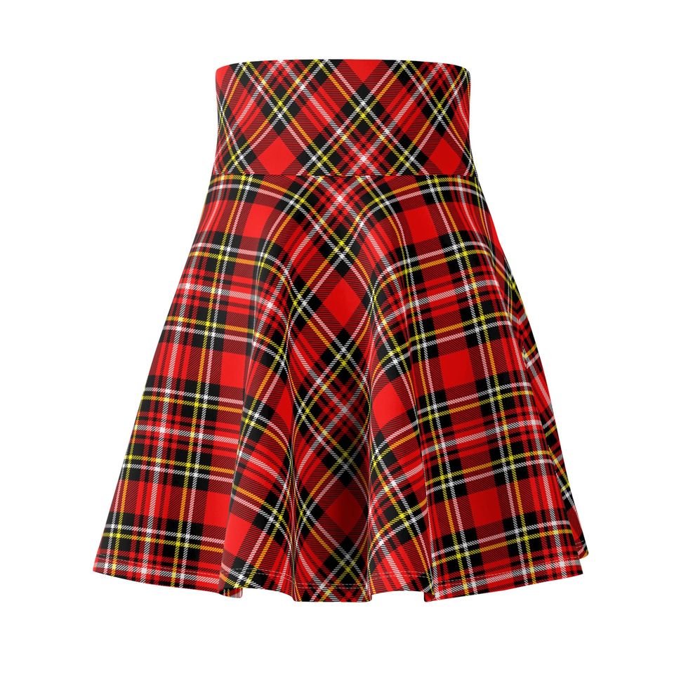 plaid patterns Women's Skater Skirt (AOP)