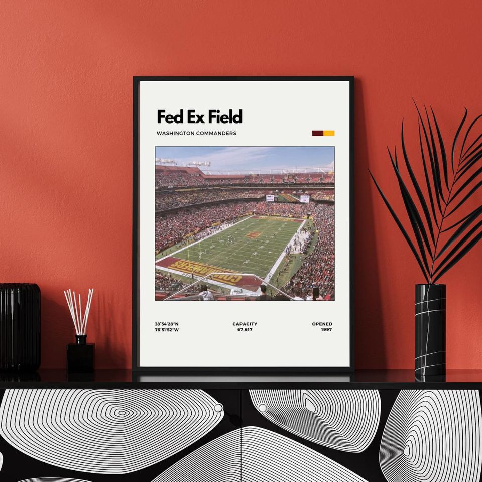 FedEx Field Stadium Art Print - Washington Commanders Vertical Poster