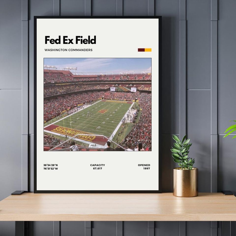 FedEx Field Stadium Art Print - Washington Commanders Vertical Poster