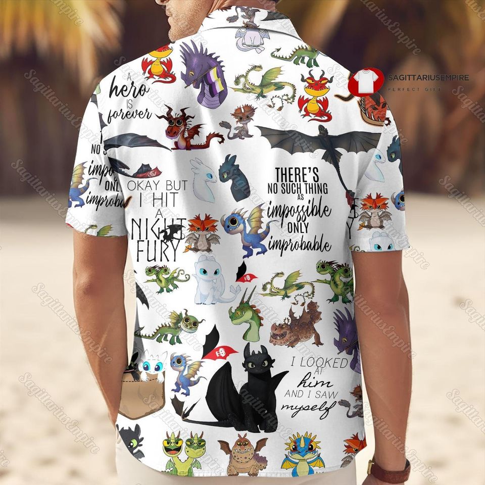 How to Train Your Dragon Button Shirt And Shorts, Toothless Shirt