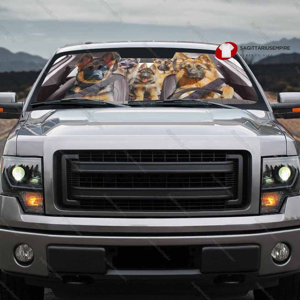 German Shepherd Dog Car Sun Shade, Funny German Shepherd