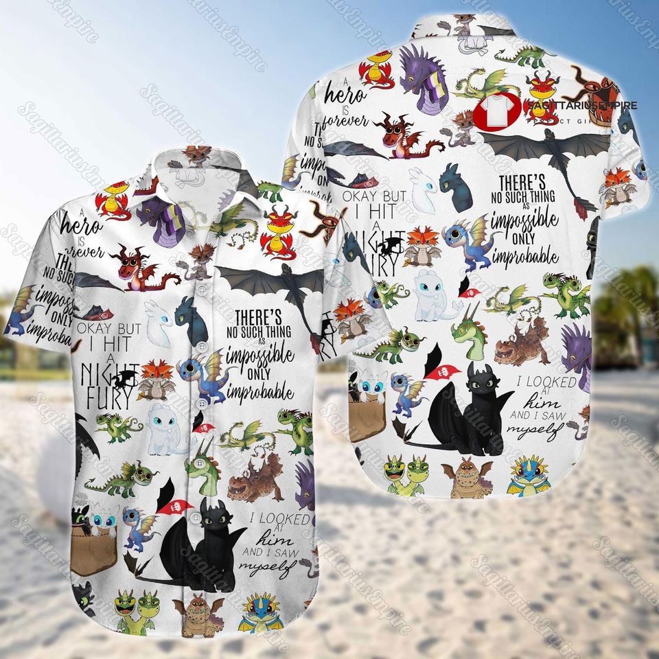 How to Train Your Dragon Button Shirt And Shorts, Toothless Shirt