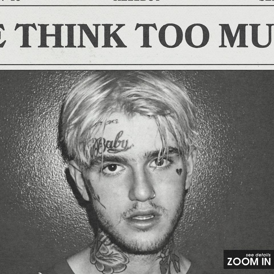 Lil Peep Newspaper Print, We think too much Poster, We think too much Lyrics Print, Lil Peep Poster, HELLBOY Poster