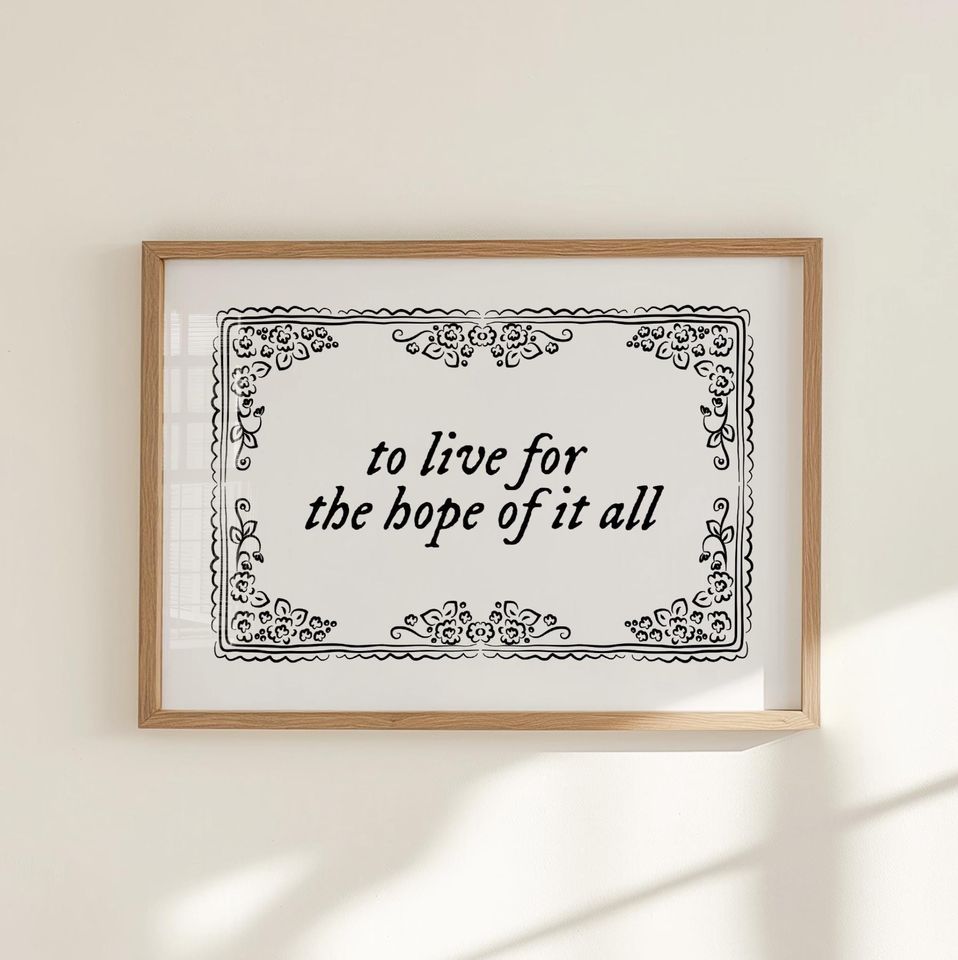 Taylorr Swifts Lyric Print: Folklore Floral Wall Art