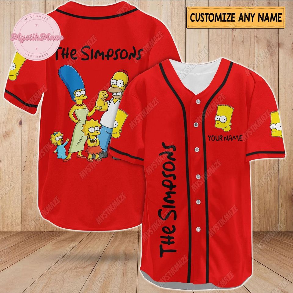 Personalized The Simpsons Shirt, The Simpsons Jersey S