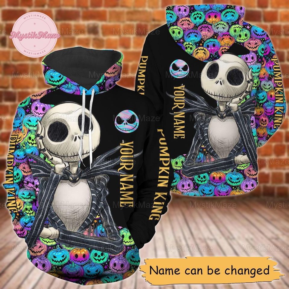 Halloween Personalized Jack Skellington Hoodie Legging, Pumpkin King Shirt, Magic Kingdom Tee, Nightmare Before Christmas Fan Gift