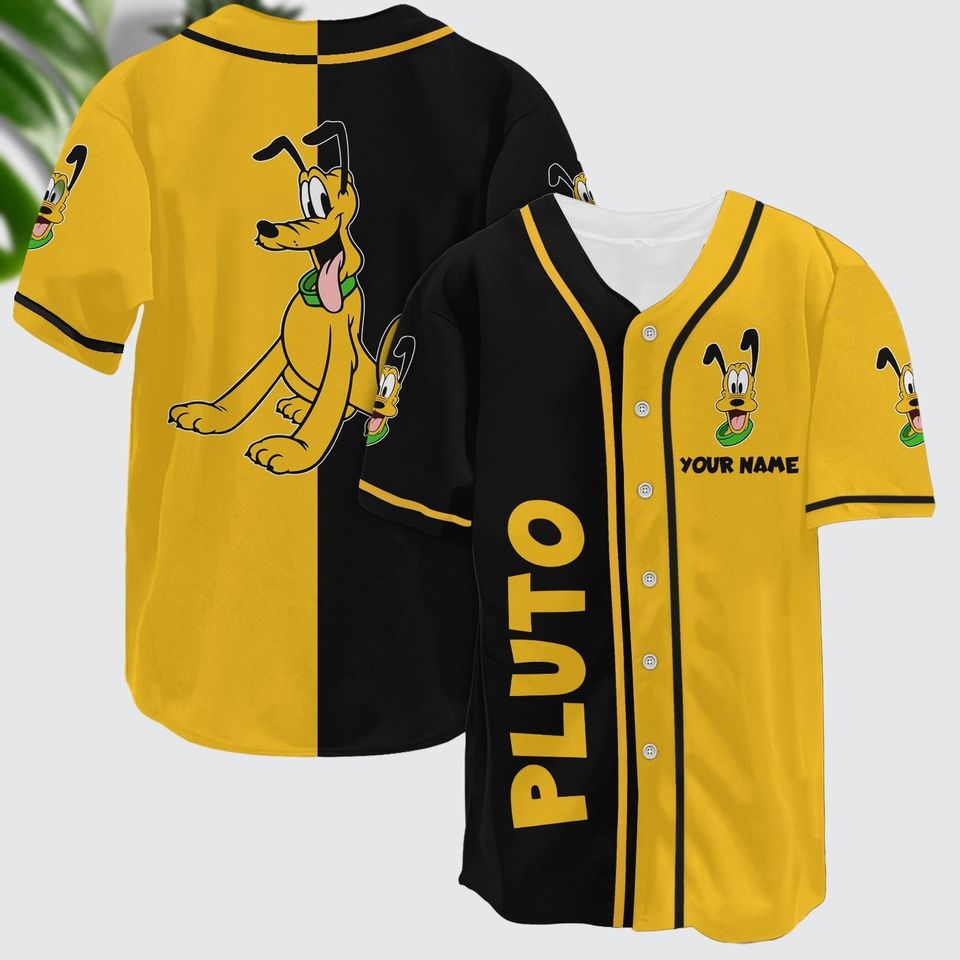 Personalized Pluto Baseball Jersey, Disney Pluto Baseball Jersey