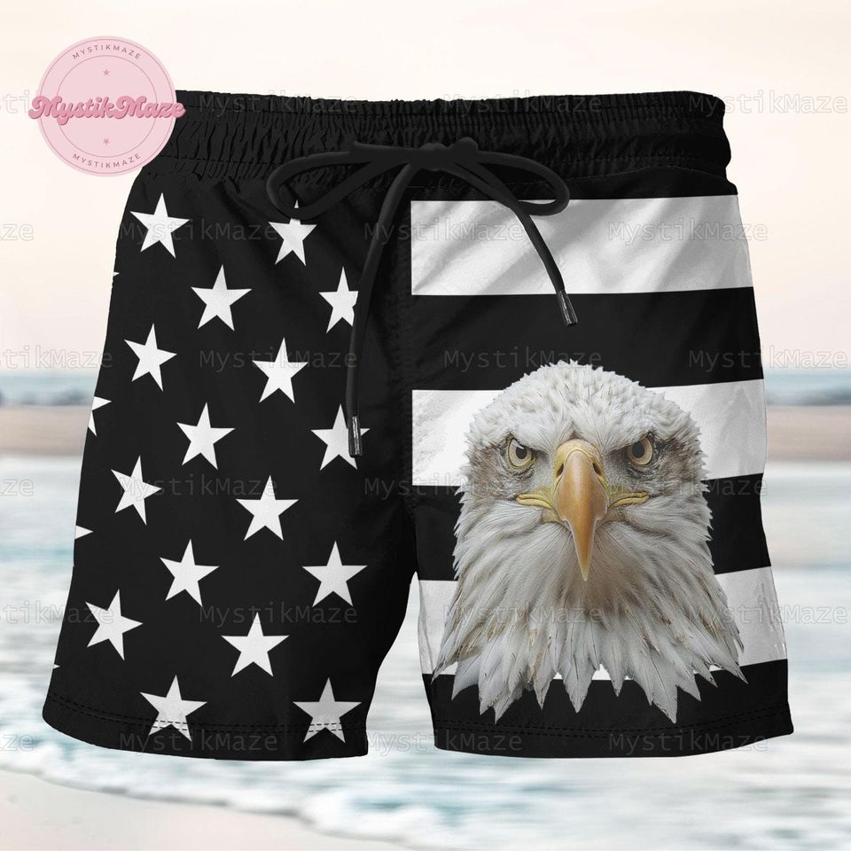Eagle American Flag Short, Eagle Shorts Men, American Flag Mens Shorts