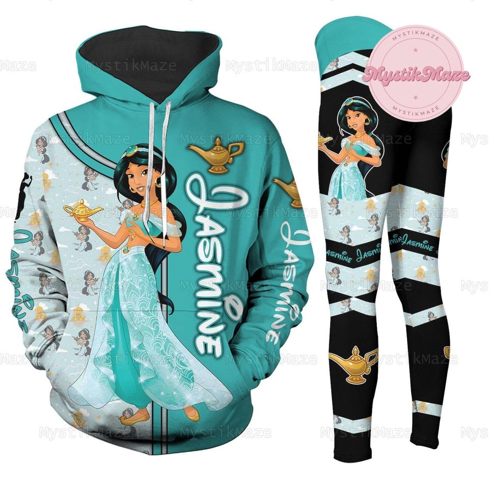 Jasmine Hoodie Legging, Aladdin Hoodie, Jasmine Womens Legging, Jasmine Disney Adult Hoodie