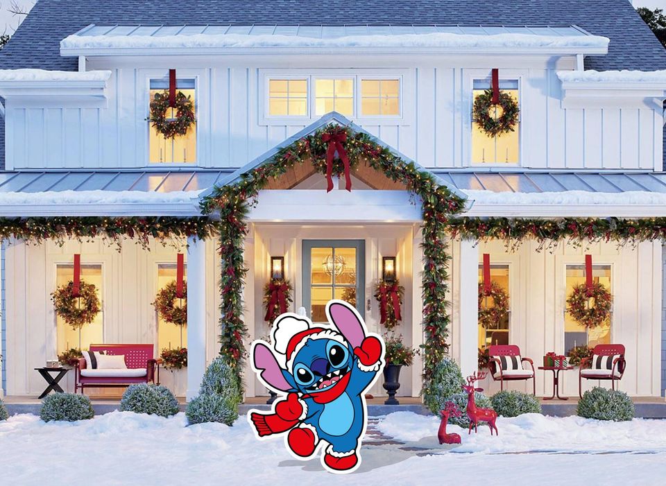 Lilo and Stitch Christmas Yard Sign