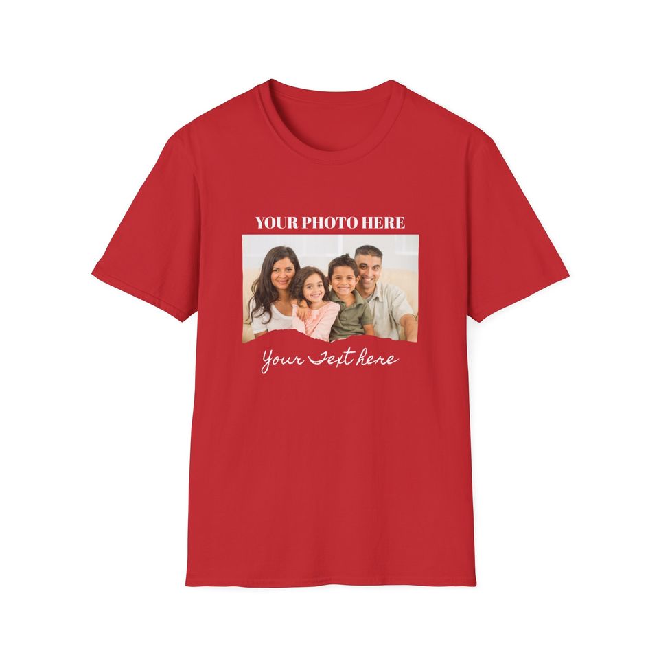 Unisex Softstyle Custom T-Shirt Front Print, Custom T-Shirt