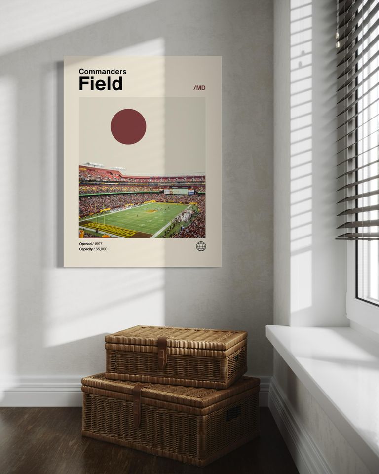 Washington Commanders Stadium Poster - Minimalist Football Art - Vertical Matte Poster