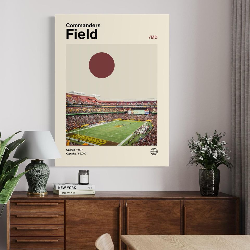 Washington Commanders Stadium Poster - Minimalist Football Art - Vertical Matte Poster