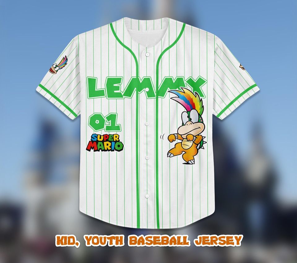 Custom Lemmy Baseball Jersey, Personalized Super Mario Family Shirt