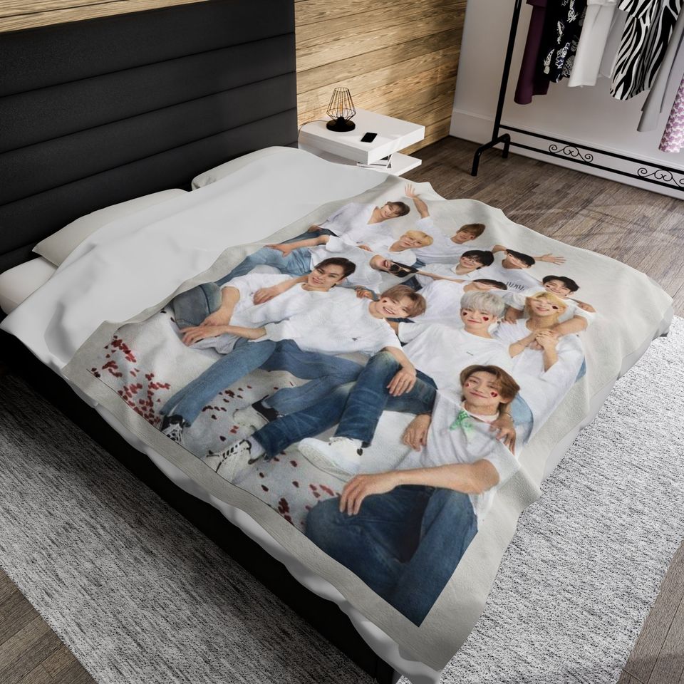 SVT Group Photo Blanket, Seventeen Kpop Merch,