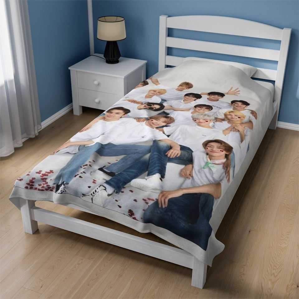 SVT Group Photo Blanket, Seventeen Kpop Merch,