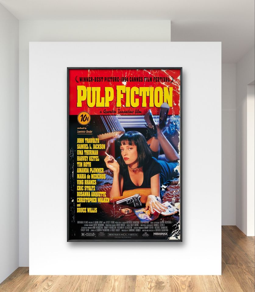 Pulp Fiction Poster, Uma Thurman, Movie Poster