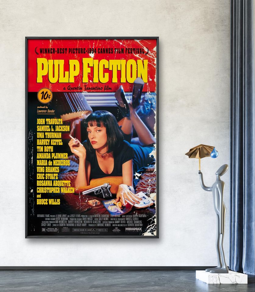 Pulp Fiction Poster, Uma Thurman, Movie Poster