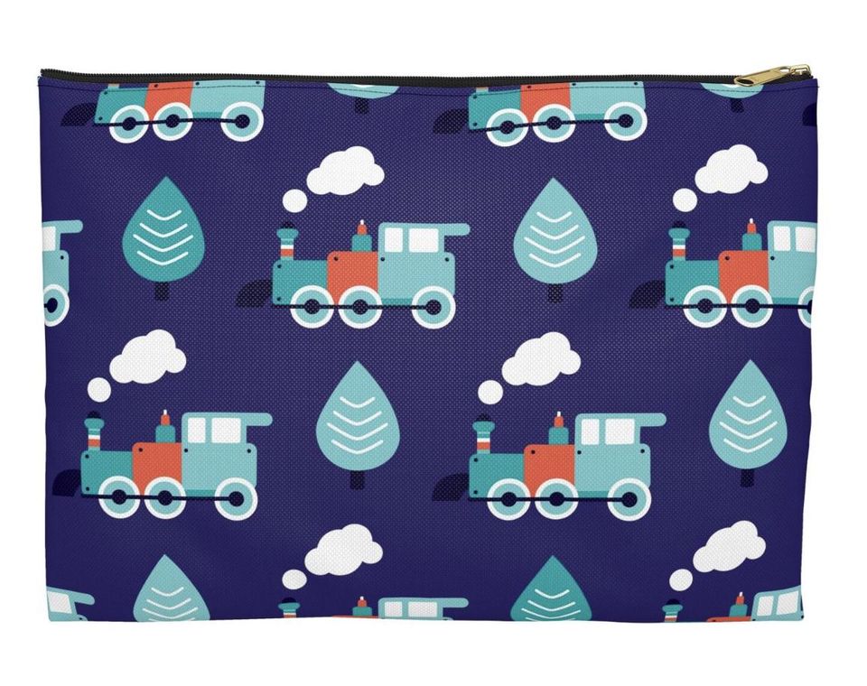Blue Train Backpack Blue Backpack Blue Train Backpack, Blue Train Backpack, Matching Drink Bottle, Travel Backpack, Train Lover Gift