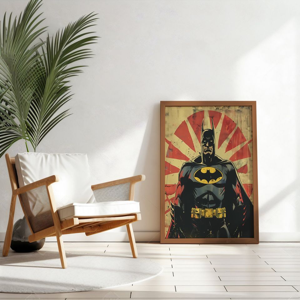 Retro Batman Digital Print Poster | The Batman retro comics poster