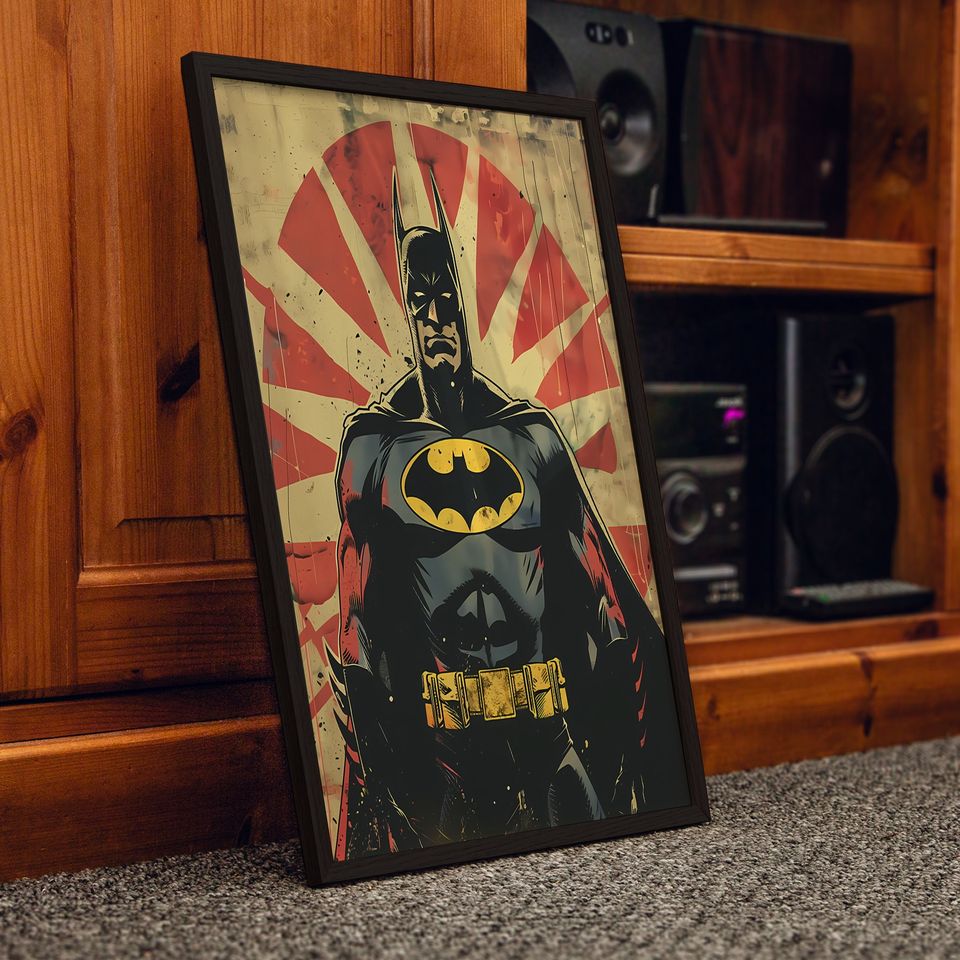 Retro Batman Digital Print Poster | The Batman retro comics poster
