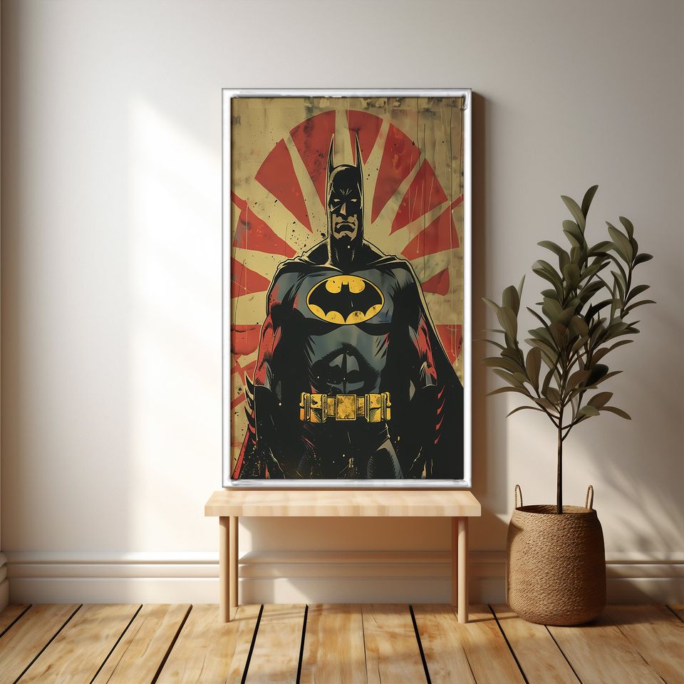 Retro Batman Digital Print Poster | The Batman retro comics poster