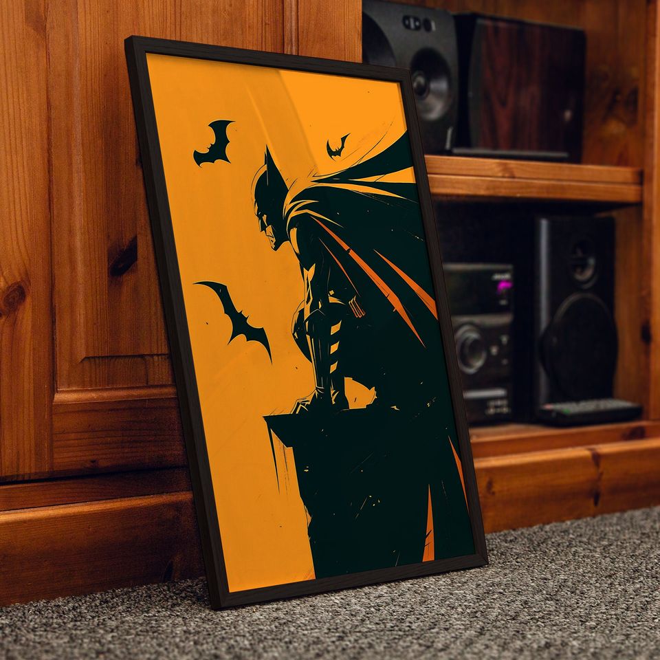 Retro Batman Digital Print Poster | The Batman retro comics poster