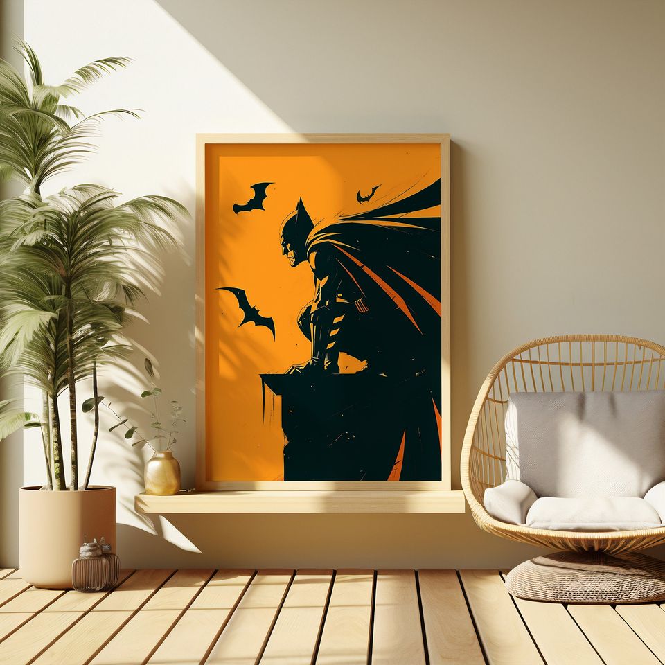 Retro Batman Digital Print Poster | The Batman retro comics poster