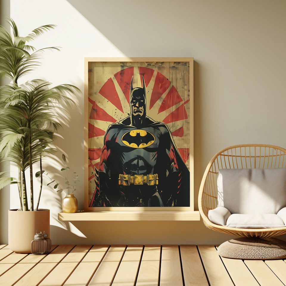 Retro Batman Digital Print Poster | The Batman retro comics poster