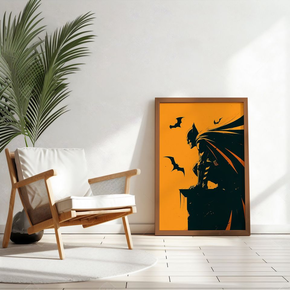 Retro Batman Digital Print Poster | The Batman retro comics poster