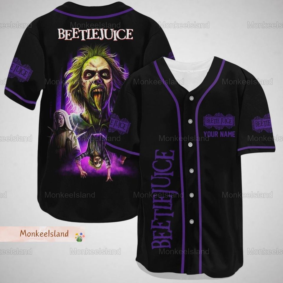 Halloween Beetlejuice Baseball Jersey, Custom Beetlejuice Baseball Shirt