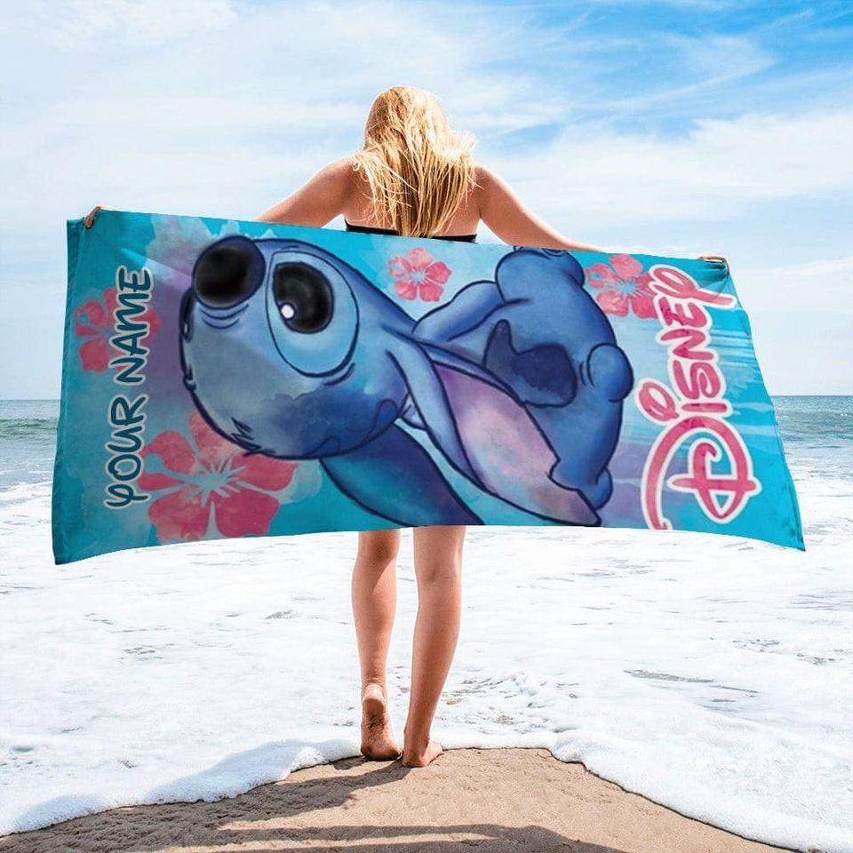 Disney Stitch Beach Towels, Cartoon Bath Towel, Lilo And Stitch Lover Gift