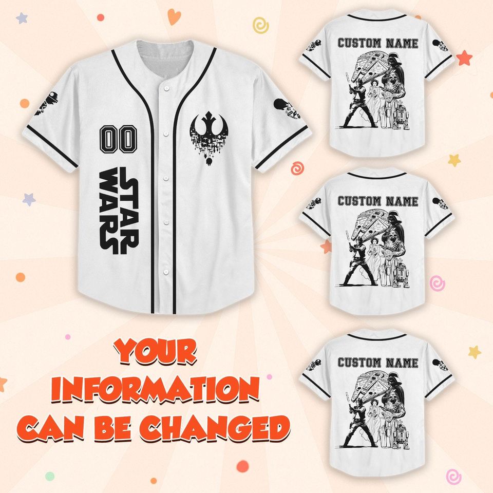 Personalize Disney Star Wars Baseball Jersey, Darth Vader Jersey Shirt