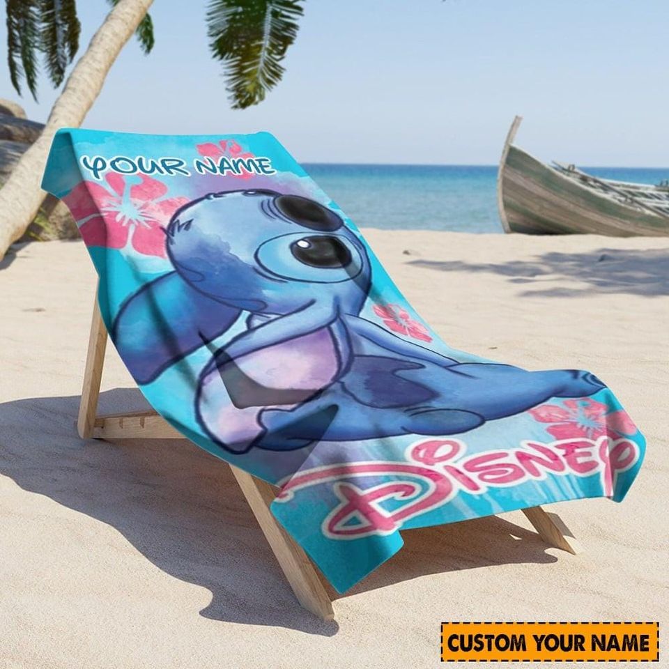 Disney Stitch Beach Towels, Cartoon Bath Towel, Lilo And Stitch Lover Gift