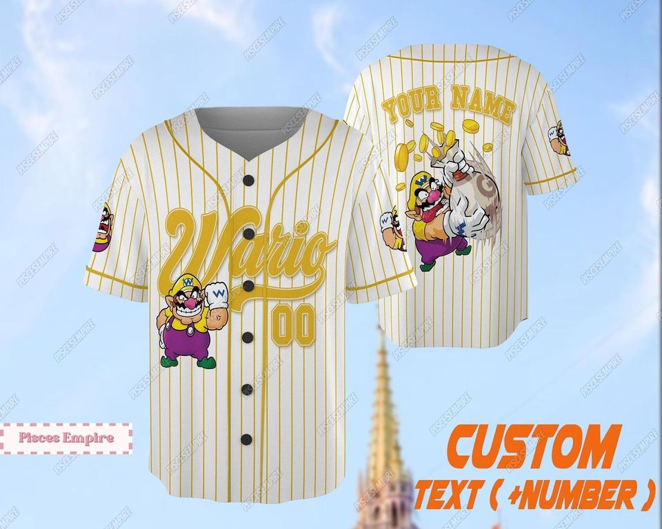 Mario Bowser Baseball Jersey, Super Mario Bros Jersey Comfortable Short Sleeve