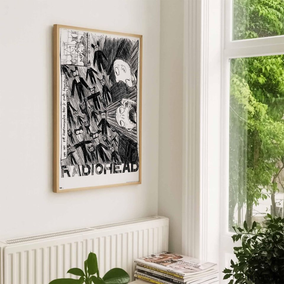 Abstract Radiohead Poster - Moody Indie Music Vertical Wall Decor