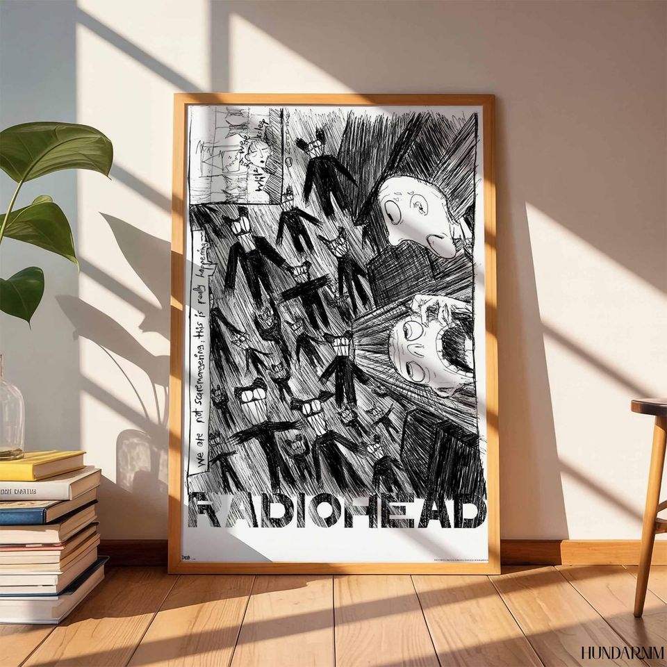 Abstract Radiohead Poster - Moody Indie Music Vertical Wall Decor