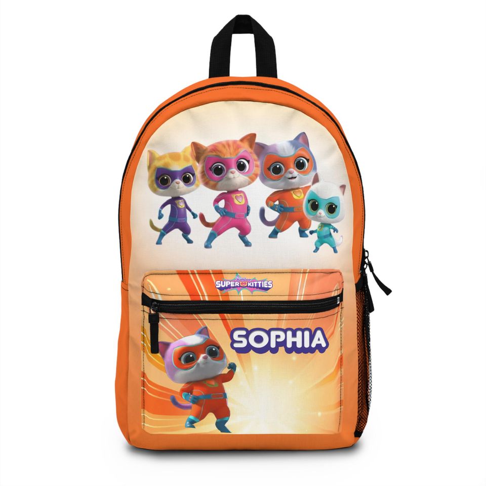 Superkitties Kids Backpack with Custom Name - Durable, Lightweight, Multiple Colors