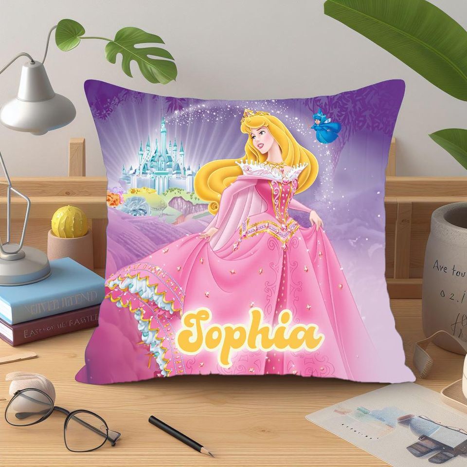Personalized Sleeping Beauty Pillow, Cartoon Throw Pillow