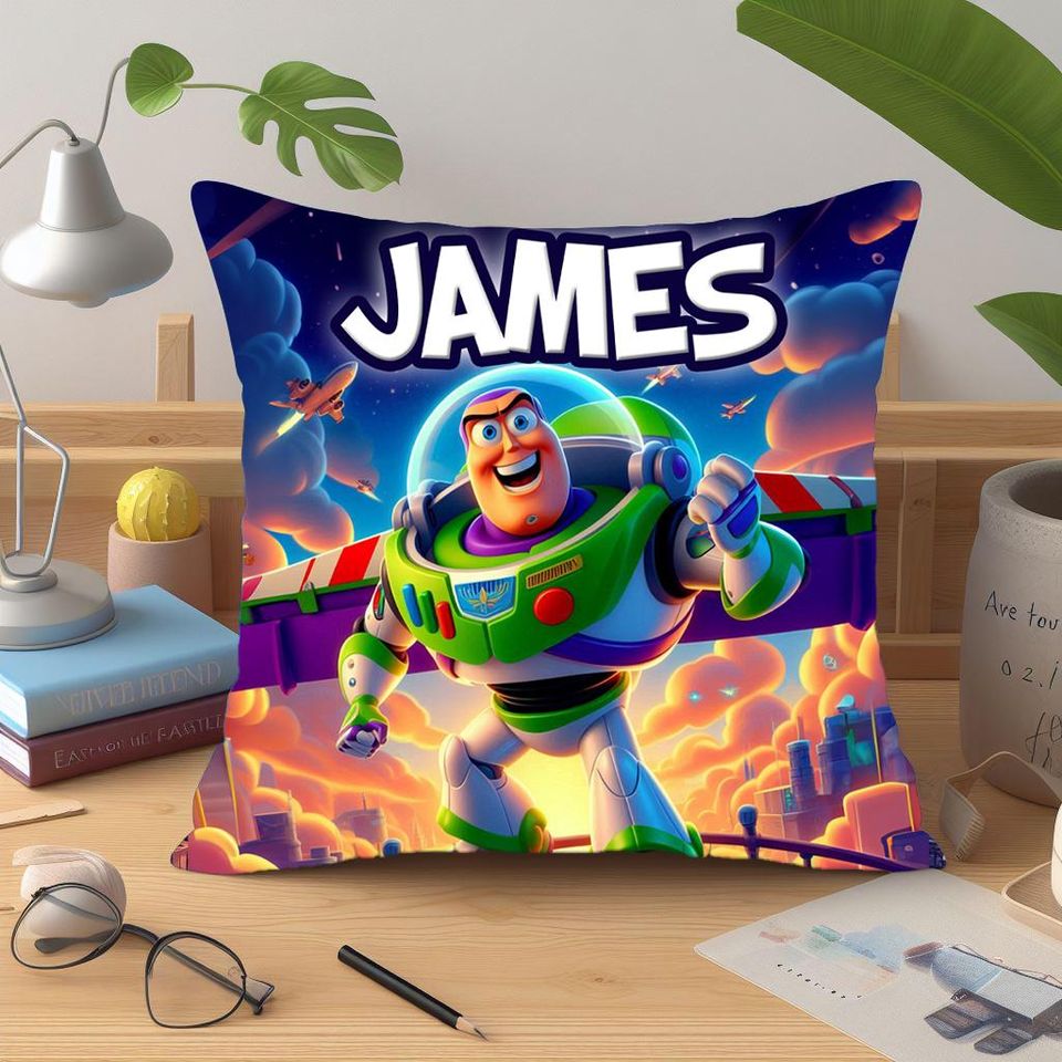 Personalized Buzz Lightyear Pillow, Cartoon Throw Pillow