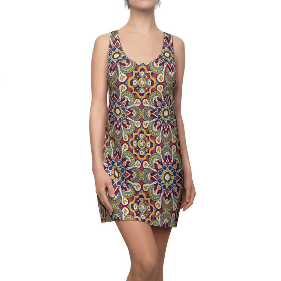 Elegant Tapestry Women's Cut & Sew Racerback Dress